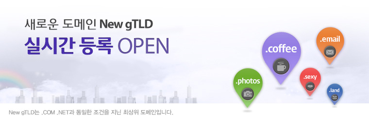 2014년 새로운 도메인 New gTLD 실시간등록 OPEN